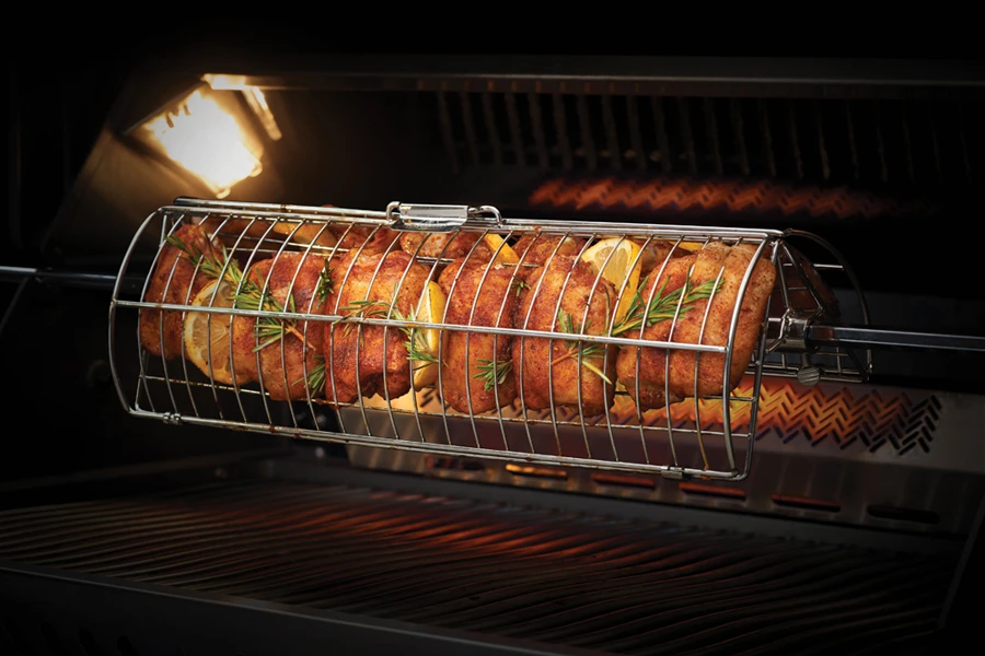 RVS Multifunctionele Houder T.b.v. Draaispit - Napoleon 2 RVS Multifunctionele Houder T.b.v. Draaispit - Napoleon - Afbeelding 2